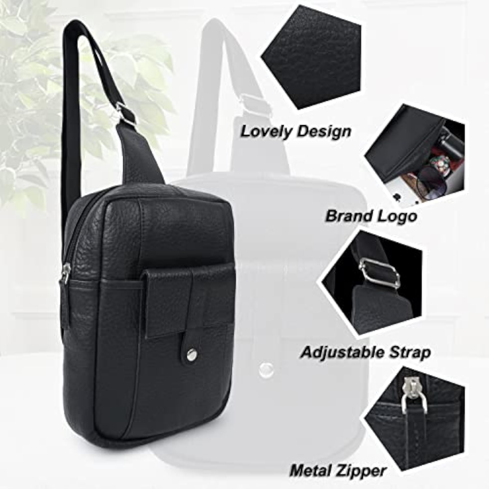 Women's Premium Genuine Leather Sling Bag, Stylish Design