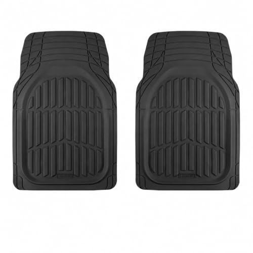 Image of MotorTrend FlexTough Black Car Floor Mats Rubber All Weather Automotive 2pc