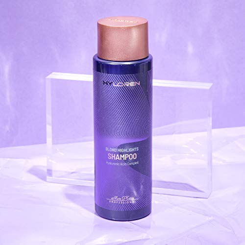 Mon Platin Hy Loren Blonde Highlights Hair Shampoo With Hyaluronic Acid - 500 Ml Premium Blonde Shampoo To Neutralize Yellow And Orangey Tones Tones - Restores Hair Color, Softens, Repairs, And Strengthens #TOP4
