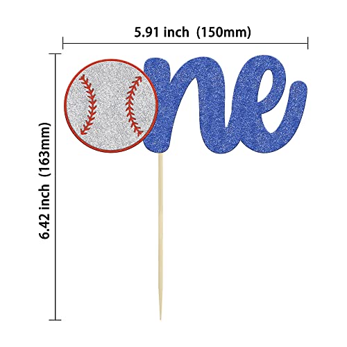 1 Pack Baseball One Cake Topper Glitter Sport Theme First Birthday Cake Decoration For Baseball Theme Kids 1St Birthday Party Cake Decorations Supplies #TOP1