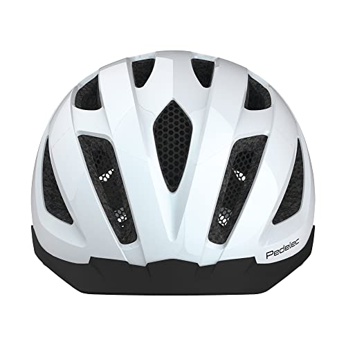 ABUS City-Helm Pedelec 1.1 - Fahrradhelm mit Rücklicht für den Stadtverkehr - für Damen und Herren - Weiß, Größe M​ – Ansicht 2