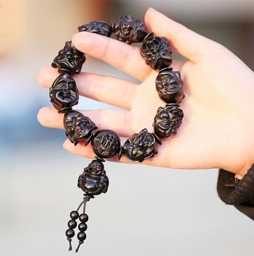 Chapelet bouddhiste en ébène gravé LJIANGD Arhat perles de prière - 3