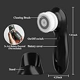 TOUCHBeauty Facial Cleansing Brush for Men, Face Cleansing Brush Electric with Stand, 3 Brush Heads, 2 Speeds, IPX5 Waterproof, Battery-Powered, Suitable for All Skin Types, AG-0759M - Image 9
