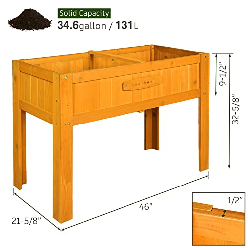 Suniboxi Raised Garden Bed With Legs, Cedar Wooden Elevated Planter Box Outdoor For Vegetables Flowers Herbs Gardening Backyard Patio, With Planter Liner 46X22X33In #TOP5