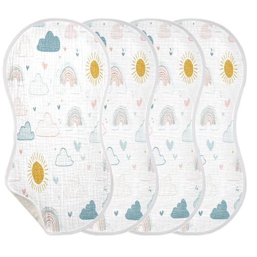 Kigai Boho Rainbow Baby Burp Cloths Extra Soft and Absorbent Burping Rags Cotton Burping Clothes Baby Washcloths for Newborn Boys Girls - 1 Pack3