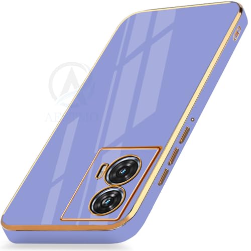 Image of AESTMO Back Case Cover for Moto Edge 50 Fusion 5G Back Cover | Gold Electroplating Chrome | Raised Edges | Super Soft-Touch | Bumper Back Case for Moto Edge 50 Fusion 5G (Gold & Blue)