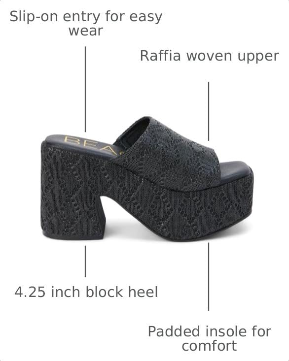 Image of BEACH by Matisse Womens Como Block Platform Casual Sandals Casual High Heel 3 inch & Up