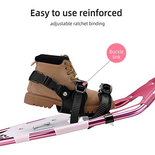 ALPS 30 Inches Light Weight Snow Shoes Set for Women, Girls, Aluminum Snowshoes for Hiking and Outdoor Activities