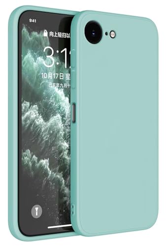 Topme Funda para Smartphone, Compatible with iPhone 16e (6.1' Inches) Carcasa Caja Case Estuche, Funda Protectora de Piel de Silicona TPU - Cian Claro