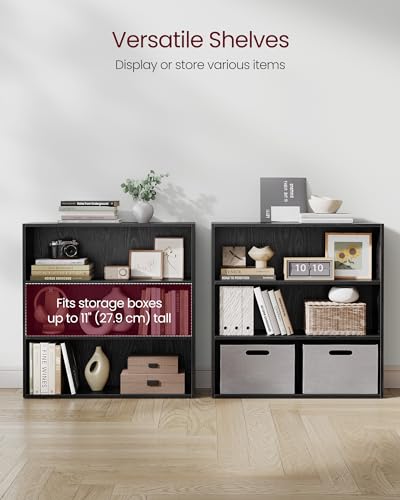 Image of VASAGLE CUSTOS Collection - Bookshelf, 3-Tier Bookcase, Book Shelf, Open Storage Shelf, 9.4 x 31.5 x 32 Inches, for Living Room, Home Office, Dinning Room, Ebony Black ULBC173T56