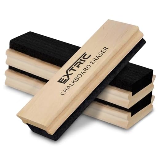EXTRIC Chalkboard Eraser 3 PK, Wooden Handle Eraser for Chalk Board