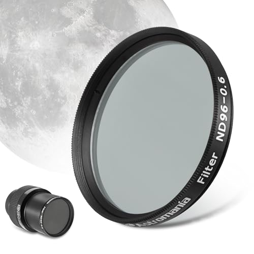 Astromania Telescope Moon Filter 2 inch, Neutral Density Telescope Filter ND96-0.6 with 25% Light Transmission Reduces Moon Glare&Enhances Lunar Crater Detail, Work with Telescope Accepts 2
