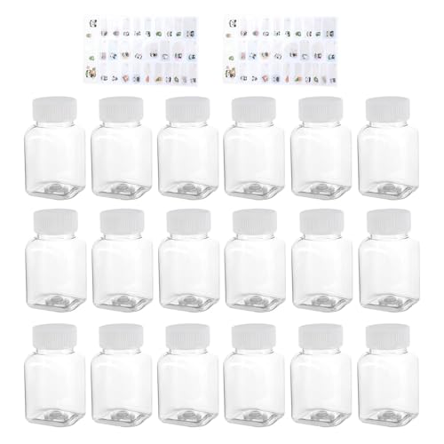 18PCS 100ml Shot Bottles with Lids - Reusable Containers for Coffee Smoothies Milk Juice and Beverages