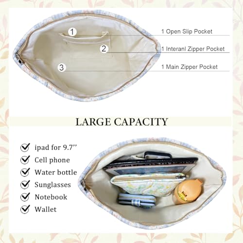 Image of Sunwel Fashion Top Zipper Floral Quilted Bag Small Tote Bag for Women