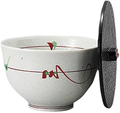 Set of 10 Rice Set, Powdered Nishiki Wakasu Rice Bowl with Lid, 4.7 x 3.3 inches (12 x 8.5 cm), Restaurant, Ryokan, Japanese Tableware, Restaurant, Commercial Use, Tableware