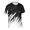 QiErDesign Basketball T-Shirts for Men Women Boys 3D Printed T-Shirts Short Sleeve Graphic Tees Shirt, Black White Graffiti, Large #3