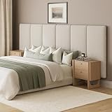 Nathan James Marissa King Size Upholstered Headboard with 6 Panels, Wall Mounted Boucle Headboard, White