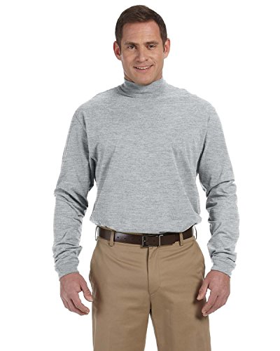 Devon & Jones Adult Sueded Cotton Jersey Mock Turtleneck XS GREY