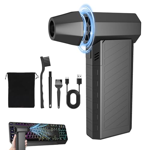 ALIQWERY Compressed Air Duster,180000RPM Mini Air Duster Blower High Speed Fan,3 Adjustable Rechargeable Mini Blower Fan for Home Outdoor Dust Removal