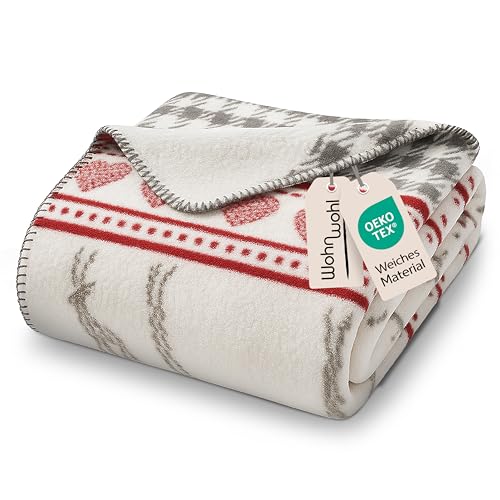 WOHNWOHL® Kuscheldecke (150x200cm) • Weiche Tagesdecke •...