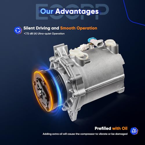 Image of ECCPP AC Compressor with Clutch 2000-2005 for Cadillac DeVille 4.6L 2001-2003 for Oldsmobile Aurora 4.0L 2004-2005 for Pontiac Bonneville 4.6L Air Conditioning Compressor