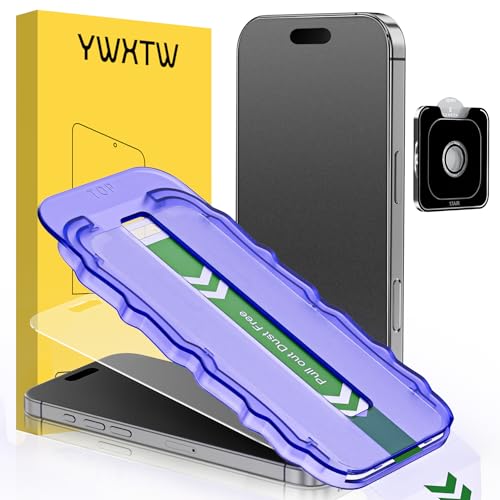 YWXTW 2 Pack for iPhone Air Matte Screen Protector 6.5 Inch + 1 Set Camera Lens Protector [1S Pull-Out] Anti Glare Anti Fingerprint Air Glass Screen Protector Bubble Free Smooth as Silk