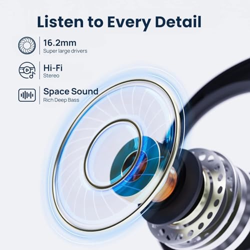 Image of MOOR Black OpenWave Open Ear Headphones Bluetooth 5.3 Wireless Earbuds, 40H Playtime ENC Noise Cancelling Earbuds with 16.2mm Dynamic Drivers for Premium Stereo Sound IPX4 Waterproof Earbuds
