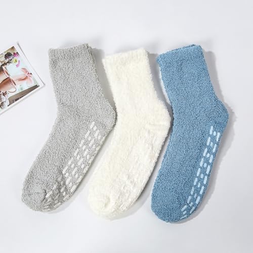 Zando Women's Fuzzy Socks - Slipper Socks With Grips, Non Skid2