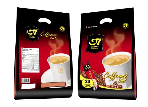 Image of Trung Nguyen - G7 3 in 1 Instant Coffee - Roasted Ground Coffee Blend w /Non-dairy Creamer and Sugar - Strong and Bold - Instant Vietnamese Coffee | 20 Packets (2 Bags in a Pack)