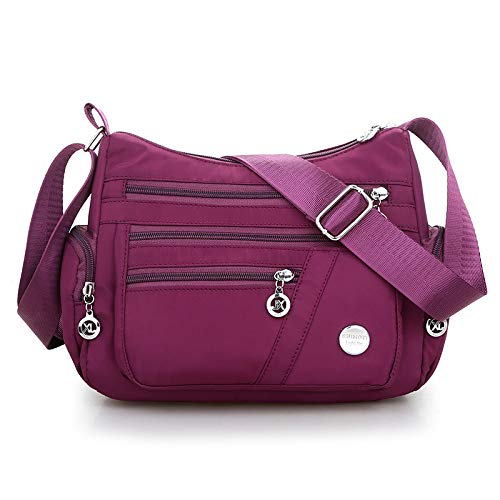 syga Women's Small Crossbody Bag, Waterproof Nylon,Sling Bag(Purple)-picture-46