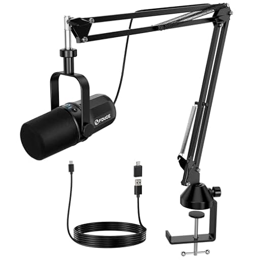 FDUCE Micrófono dinámico SL40+, Kit de micrófono USB/XLR para podcasting, Juegos y transmisión, micrófono dinámico con Soporte de Brazo de Brazo, Salida de Auriculares integrada, botón de Silencio | Ya disponible en tu tienda friki favorita! En mundofriki.es!