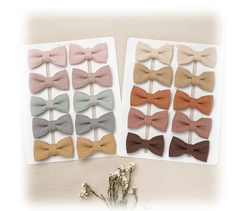 FANCY CLOUDS Baby Hair Clips with Baby Girl Bows,20pc Boutique Handmade Fully Lined Hair Barrettes Hair Accessories for All Age Girls Toddlers Infants