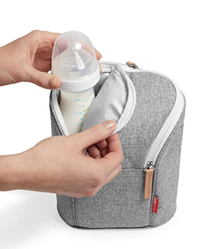 Image of Skip Hop Baby Bottle Bag, Grab & Go, Grey Melange, 6.75x3.5x9 Inch (Pack of 1)