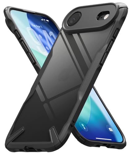Image of Ringke Fusion-X Compatible with iPhone Air (17 Air) Case Back Cover Transparent Hard Back Soft Flexible TPU Bumper Scratch Resistant Shockproof Protection - Black