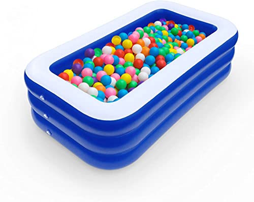 Inflatable Swimming Pool For Kids And Adults, Blow Up Pool For Backyard With Comfortable Floor, Safe Outside Lounge Pool Or Indoor Ball Pit, 95"X 55"X 25" #TOP2