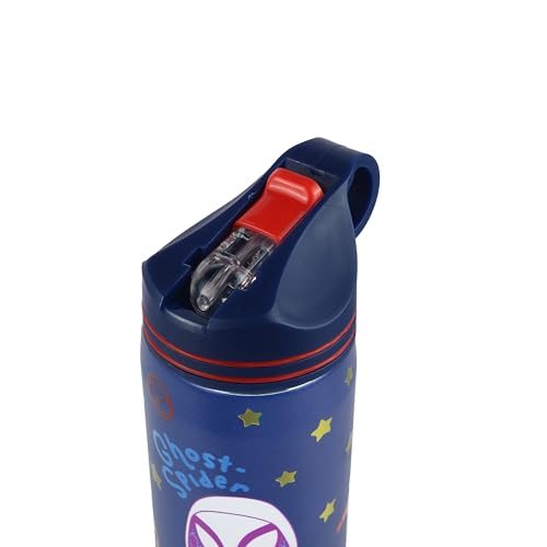 Image of Marvel Avengers Superhero Spiderman Stainless Steel SIngle Wall Sipper Water Bottle For Unisex Kids School And Travelling | 500 Ml | BLUE | AZ2060 (Spidy Ghost)