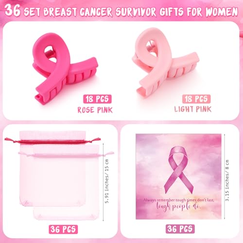 Set de 36 Pinzas Rosa Conciencia Cáncer de Mama miniatura 2