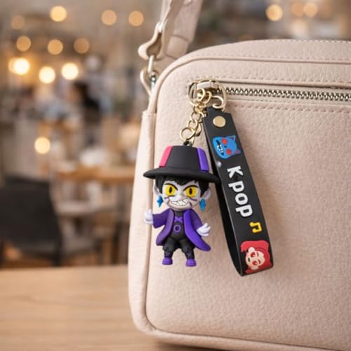 Image of Wanna Party Kpop Demon Hunters Cartoon Keychains, Jinu Keychain for Boys and Girls, Cute Backpack Key Chain Accessories Wristlet chain Return Gift Items for Boys & Girls