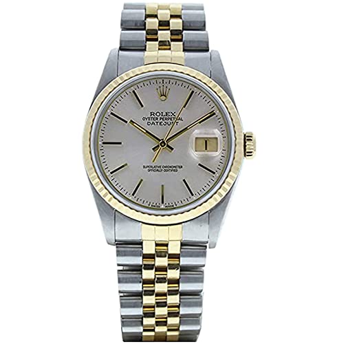 Rolex Men's Datejust 16013 Jubilee Band Silver Stick Dial 18k Yellow Gold Fluted Bezel (Certified Preowned)