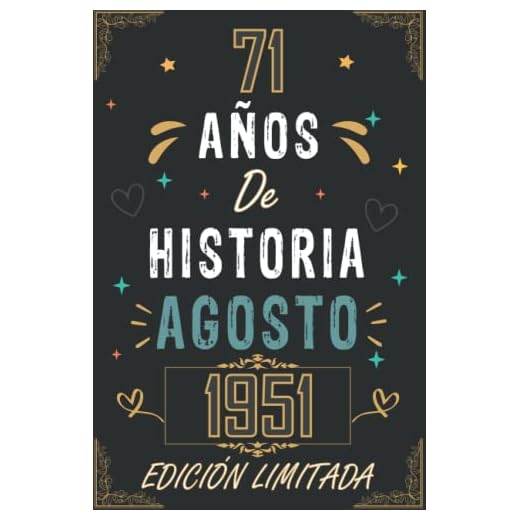 CUADERNO, 71 AÑOS DE HISTORIA AGOSTO 1951 EDICIÓN LIMITADA: Regalo de 71 cumpleaños para mujeres y hombres, ideas de 71 cumpleaños... un cumpleaños... ... regalo de 71 cumpleaños para él/ella.