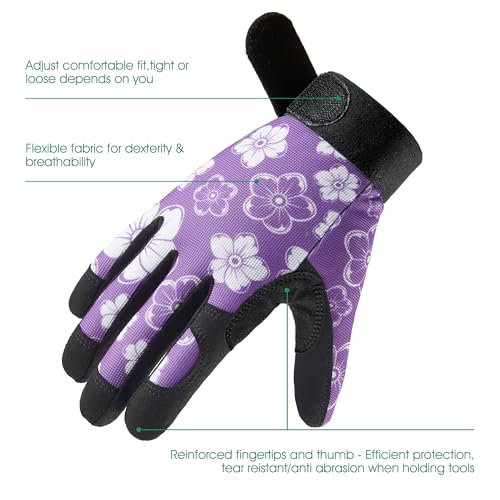 Cooljob Medium Gardening Gloves For Women, Thorn Proof Ladies Work Gloves For Rose Pruning thumb #1