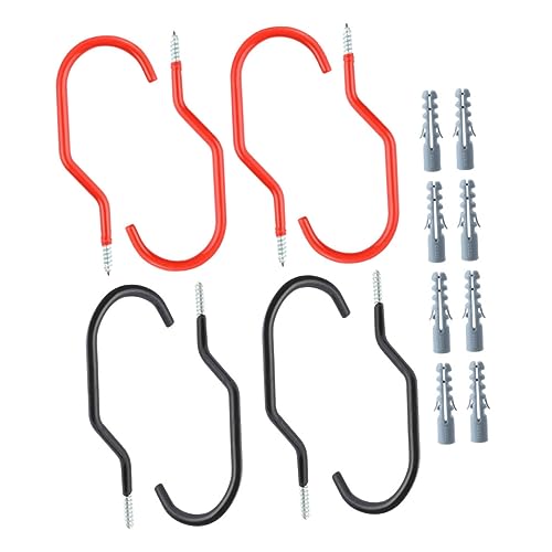 NULYLU 16 Pcs Bike Wall Hooks Heavy Duty Storage Hanger for Indoor Garage for Organizing Bicycles Tools and Ladders Designed for Easy Mounting and Reliable Performance