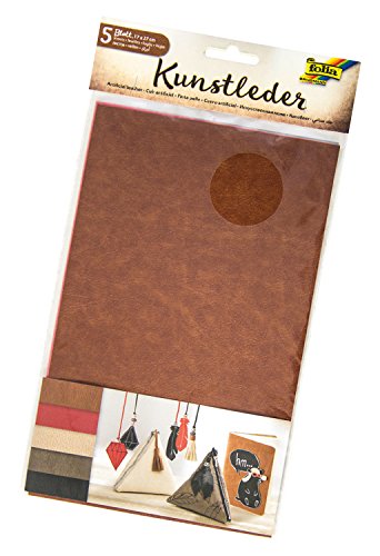 Folia 56549 – Piel sintética, 5 colores surtidos, aprox. 17 x 27 cm