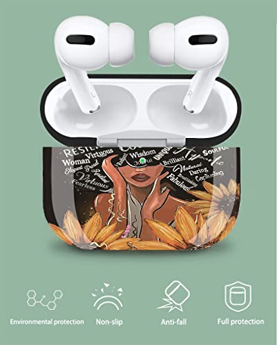 Airpods Pro Case Black Girl, Otopo Cute Air Pods Pro Accessories Protective Hard Case Cover Portable & Shockproof Women With Keychain For Airpods Pro Charging Case (Sunflower African American Women) #TOP3