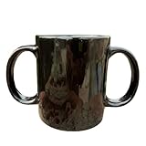 AncientImpex Keramikbecher mit zwei Griffen für sicheren Halt | BPA-freie Doppelgriffbecher zur Hilfe von Tremors 11,83 US Fl. Oz. (350 ml), schwarz