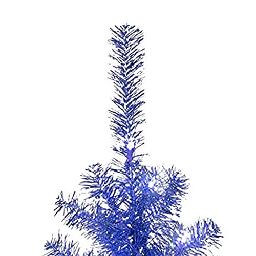 National Tree Company Pre-Lit Artificial Christmas Tree, Blue Tinsel, White Lights, Includes Stand, 4 Feet #TOP3