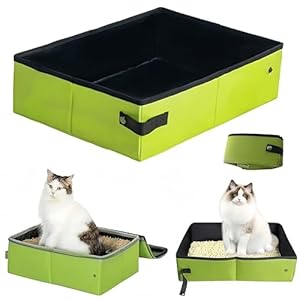 HJYDGJ Faltbare Tragbare Katzentoilette Katzentoilette Reise Faltbar Katzenklo wasserdichte Katzentoiletten Tragbare Reise - Hellgrün