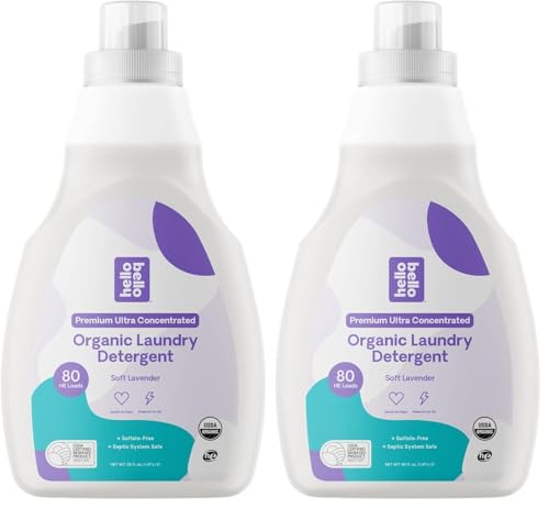 Image of Hello Bello Concentrated Laundry Detergent I Plant Based Organic Liquid Detergent for Babies and Kids I lavender I 50 FL Oz (2 Pack) (100524)