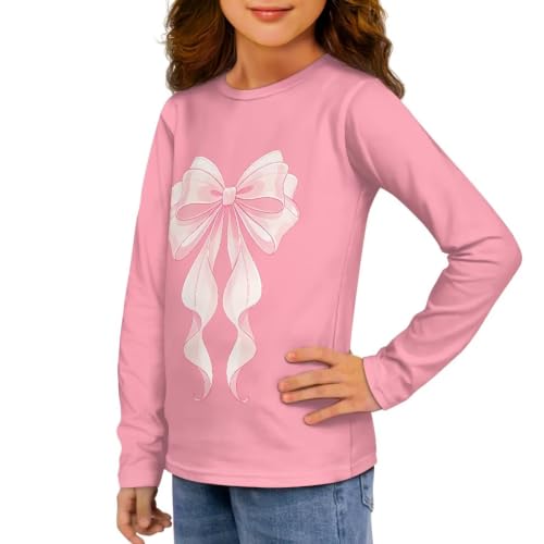 Image of Girls Long Sleeve T Shirt Cute Cartoon Crewneck Shirt for Kids 3-16Y Fall Winter Clothes