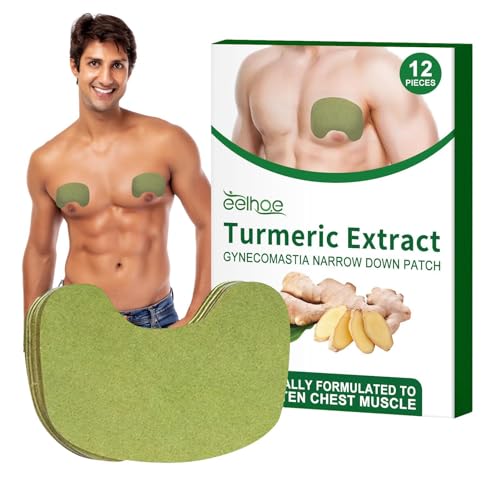Tiritas de jengibre reafirmante para ginecomastia | 12 tiritas para hombres para ginecomastia | Reforzar la ginecomastia - Equilibra los niveles hormonales y reduce los depósitos de grasa mamaria